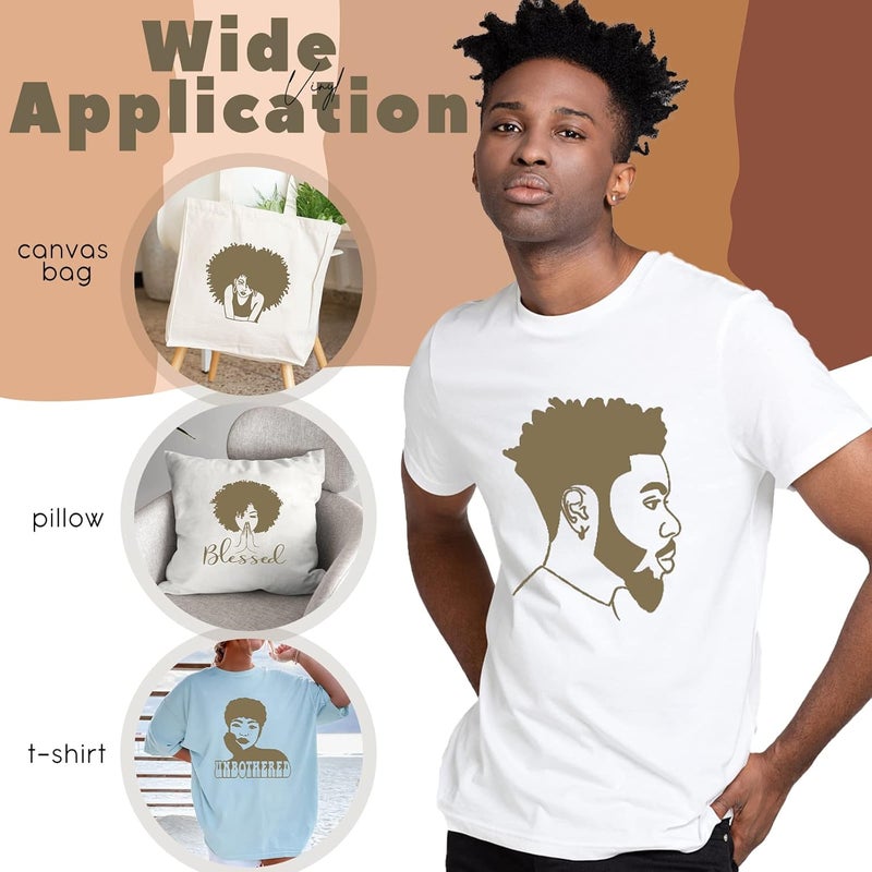 Tintnut Sand HTV Vinyl - 10 inches x 6ft Heat Transfer Vinyl Nude Vinyl Bundle Brown HTV Iron On Vinyl for T-Shirts DIY Compatible with Cricut Or Silhoutte Cameo - Image 5